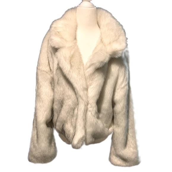 Adrienne Jackets & Blazers - ADRIAN THAL AZURINE BEIGE MINK CAPE COAT